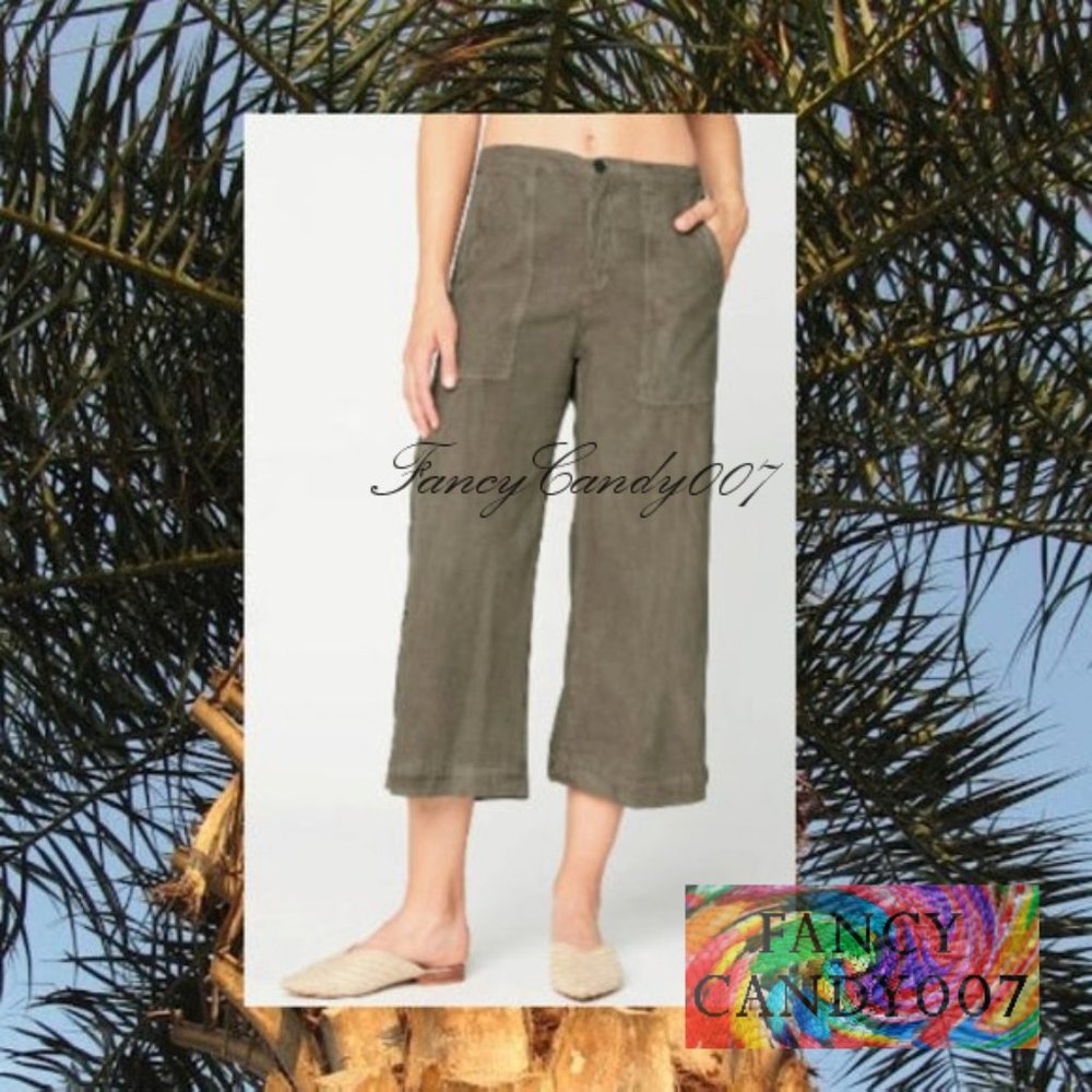 New!! Flicker Wide-Leg Cropped  Snap Detailed 🐆